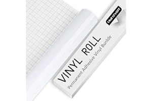 IMODEUR Permanent Vinyl for Cricut - 10Ft Glossy White Adhesive Vinyl Roll, vinyl for Cricut, Silhouette & Cameo, Vinyl for Mug, Cup, Window & Home Deco,and other DIY projects