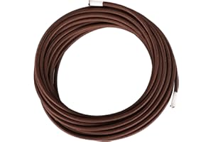 Helunsi 10 Meters / 32.8FT Electrical Cable Wire, Brown 3 Core 0.75mm² Round Fabric Cable, Vintage Flex Cloth Braided Wire for DIY Lamps Industrial Pendant Lights Flexible Lighting Project - 10m