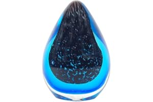 Signes Grimalt By Sigris - Pisapapeles de Cristal | Color - Negro y Azul, 9,5 cm x 7 cm x 7 cm - Regalo Original