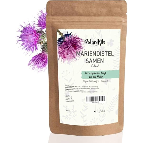 Queue De Cerises Biojoy Graines De Chardon-Marie BIO Moulues (500 G), Farine De Chardon-Marie, Naturelle (Silybum Marianum Chardon Marie Extra Fort