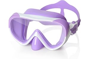 ‎EXP VISION Children's diving goggles, children's swimming mask, 180° anti-fog diving mask, children's swimming goggles with nose cover, leak-proof swimming goggles, anti-shattered lens for teenagers 4-15