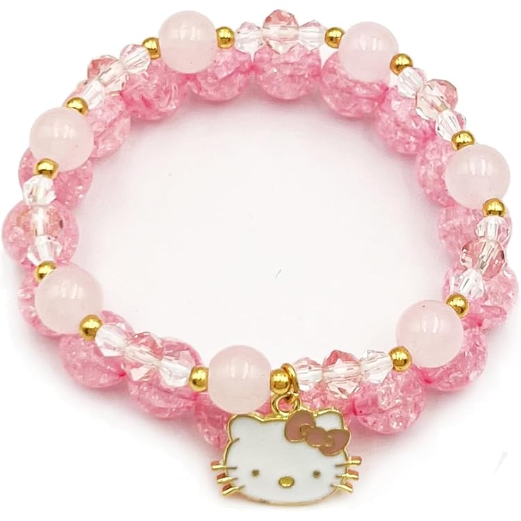 2x Hello Kitty Armbänder Für Mädchen | Elastisch Mit Stern, Herz, Mond Charm