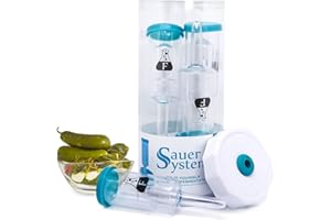 Fermentology Sauer System Fermentation Airlocks – Lids, Grommets, Gaskets, Stoppers – for Regular Mouth Mason Jars – 4 Pack