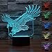 Produktbild Adler 3D Illusion Lampen 7 Farben Led Nachtlicht Touch-Schalter Schlafzimmer Schreibtisch Beleuchtung für Kinder Geschenke Haus Dekoration