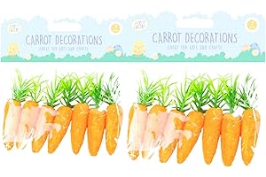 ACL STORES Easter Bonnet Carrot Decorations - Easter Bunny Decorations for Home, Garden, School Craft Activity - 14 Individual Carrots - Ideal for a Wide Variety of Easter Arts and Crafts