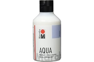 Marabu 11350013000 - Farbloser aqua Klarlack, transparent 250 ml Flasche, hochglänzender Acryl - Lack auf Wasserbasis, für Hobby und Freizeit, zum Lackieren vieler Bastelarbeiten und Materialien