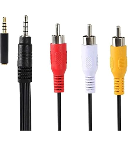 MEIRIYFA Cavo Composito AV S-Video 4 Pin A 3 RCA Con Spina TRS 3,5 Mm - Collegamento PC A TV/DVD (1,8 M)
