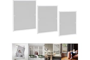 TRMLBE Zanzariera per finestra con telaio in alluminio, 120 x 140 cm, zanzariera per finestre, senza forature e viti, protezione dagli insetti, colore: bianco