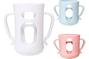 3 st silikonhylsa för duvflaska, värmeisolerande silikonflaskskydd med halkfritt handtag för 240 ml babyflaskor med bred mun, duva