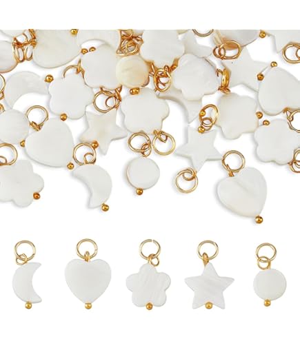 UNICRAFTALE ongeveer 120 stks 20 Stijlen Rvs Charms Set Gouden Kruis & Klaver & Hart & Sleutel & Dolfijn & Maan & Ster & Dragonfly & Vlinder & Blad & Bloem