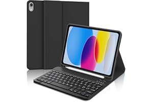 ‎IVEOPPE Tastatur iPad 10. Generation, iPad 10 Hülle mit Tastatur 10,9 Zoll 2022, Magnetisch Abnehmbare Bluetooth QWERTZ Hülle Tastatur für iPad 10 Generation 10.9", Schwarz