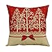 Produktbild ---Weihnachten Kissenbezug Dekokissen | Baumwolle Kissenhülle Leinen Sofa Auto Home Taille Kissen Fall Bunte Pillow Case Cover | Dekorative Weihnachten Vintage Glückliche | 45cm x 45cm (Rot)