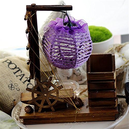 SAEJJ-Creative wooden sailing boat small Lampshade pen holder desk lamp decorative lighting