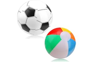 ENJIROR 2pcs Beach Balls Inflatable Rainbow Beach Ball Small Blow Up Beach Balls Water Game for Kids Adult Summer Outdoor Indoor Activity Swimming Pool Sports Birthday Party Supplies