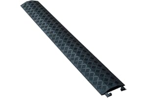 ADO - Protector de Cable/pasacable de plástico para Suelo protección de Cables eléctricos de 1 vía 100x13cm (1- Pasacable Negro)