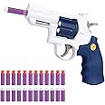 B&K Electric Motorized Toy Revolver Foam Shooting Gun, Soft Foam Blaster Toy Dart Gun 10pcs Elite Darts for Nerf Guns Toy Pistol Gun Set for 8 Year Old Boys Indoor/Outdoor Games (WHITE GREEN)
