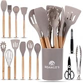 Silicone Kitchen Utensils, 14 Pieces BPA Free, Heat Resistant Kitchen Utensils, Non-Stick Kitchen Accessories, Home and Kitch