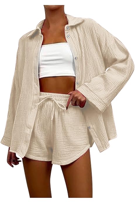 2-teiliges Damen Lounge Set - Bequeme Sommer Outfits Aus Polyester Elasthan