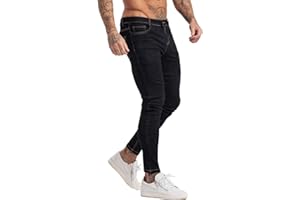 GINGTTO Jeans Strappato Uomo Pantaloni Stretch Slim Fit Denim Elastico Casual Vita Bassa 28W 30W 32W 34W 36W