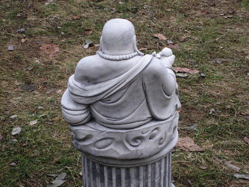 Nr.027 Steinfigur FENG SHUI Buddha 01 Gross 31 cm ca.17 kg Frostfest Stein - 5