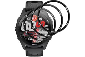 BEUKEI Verre Trempé pour Garmin Forerunner 265,3 Pièces Film écran Protection [3D Incurvé Couverture Complète][Haute Sensibilité] [Sans Bulless] Verre
