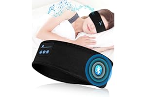 SSINAAES Sleep Headphones, Wireless Bluetooth Headband Built-in Ultra-Thin HD Stereo Speakers, Soft Sleep Headphones Headband for Side Sleep, Yoga, Fitness, Sports, Relaxation, Personalized Tech Gifts (Black)