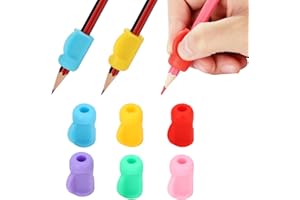 Larspotta 24 Packs Silicone Pencil Grips with 6 Colors, Pencil Holders for Kids Handwriting, Ergonomic Pencil Grippers for Adults Writing Aid, Toddler Pencil Cushion, Triangle Gel Pen Grips