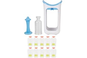 BORDSTRACT BORDTRACT Squeeze Station, Station De Remplissage De Sachets Avec 10 Sachets Alimentaires à Presser Pour Jus De Fruits Semi-solides Et Frais, Pour Aliments Pour Bébés Faits Maison(Bleu)