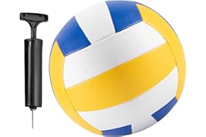 WIYETY 5 Größe Volleyball PU Weich: 2.0mm Dicke Beachvolleyball Soft, Weiß-Blau-Gelb Volleyball Soft Touch, Beachvolleyball Weicher Touch, für Indoor Outdoor Training und Spiel