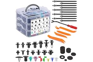 FOUNDCOOL 725PCS Automotive Assorted 23 Types Car Trim Clips Bumper Door Panel Clips Molding Retaners Push Pins Fender Rivets Plastic Fasteners Removal Tools for Ford Toyota Honda Nissan etc