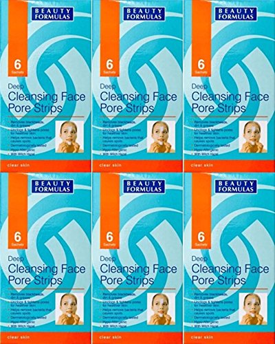 Beauty Formulas 6 Deep Cleansing Face Pore Strips x 6 Packs