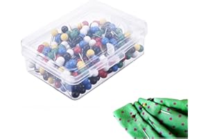 Heanvmyss Épingles avec Tête Ronde,200 Pièces 15mm Épingles Couture Multicolore,Épingles Carte,Tacks,Punaises Acier Inoxydable pour Bricolage Ourlage Artisanat Jewelry Patchworkde Décoration