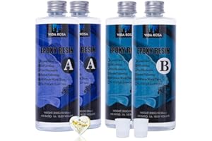 Kit de resina epoxi VidaRosa para principiantes, 1200 ml / 42.32 oz, recubrimiento cristalino para artesanías, fabricación de joyas y mesas de río