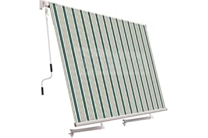 Sangiorgio Tenda da Sole A Caduta 400x300H cm Verde/Bianco 280 gr./mq. Impermeabile