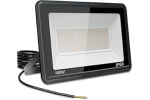 JEFEDANA Focos LED Exterior 150W Proyector LED Exterior 15000LM IP66 Impermeable Foco Proyector LED 6500K Blanco Frío Floodlight para Casa, Garaje, Patio, Terraza, Campo