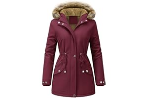 Vijamiy Manteau Femme Hiver Chic et Chaud Parka Femme Mi Saison ImperméAble Automne Manteaux Coat Female Epaisse Matelassée avec Double Poche Zippée