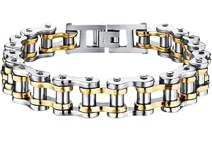 OIDEA Bracciale Braccialetto Uomo Bracciale Catena Bici in Acciaio Inox Pesante,Colore a Scelta