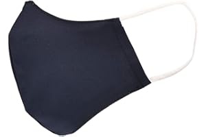 styleBREAKER Unisex Baumwoll Stoffmaske Einfarbig, Doppellagig, Wiederverwendbar, Waschbar, Community Maske 08040005, Farbe:Dunkelblau