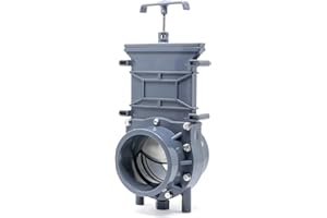 VIALIA PVC Zugschieber Ø 75 mm, Absperrschieber für Teich, Pool und Abwasser, wetterfest für HT, KG, PVC Rohre, Edelstahl-Zugstange, verstärkter Griff und austauschbare Dichtungen