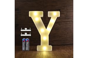 SMOTOT Lettres de l'alphabet à LED - Décoration pour anniversaire, Noël, mariage, fête, Saint-Valentin - Avec 2 piles AA - Crochet sans trace