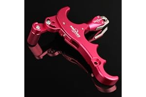 POEARCUS Liberación de la Proa Rotación 360 Disparador de Arco Ayuda a la liberación de 4 Dedos de aleación de Aluminio Sensibilidad Ajustable Arco de liberación para el Arco Compuesto