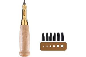 1 styck hålstans i läder, automatisk hålstansning, papper med 6 stansar, 1,5/2/2,5/3/3,5/4 mm, hålstansning för läder, tätnin