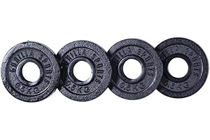 Gorilla Sports® Disques de Poids - Individuel/Ensemble 0,5kg, 1,25kg, 2,5kg, 5kg, 10kg, 15kg, 20kg, 25kg, 30kg, en Fonte, Ø 30mm, Argent/Noir - Disques d'Haltères, Musculation, Fitness, Haltérophilie