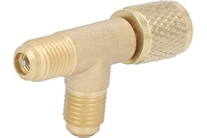 Akozon Raccord en T Rapide, avec Noyau de Valve en Laiton 1 Collecteur D'admission, Adaptateur de Vide, Outils de Climatisation, équipement Converti en Push 4 Pouces SAE Structure