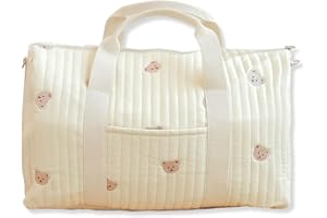 SONARIN Grande Capacità Ricamo Borsa Fasciatoio per Neonato, Leggero Borsone da Viaggio Bagaglio a Mano Con Tracolla per Pannolini e Cambio