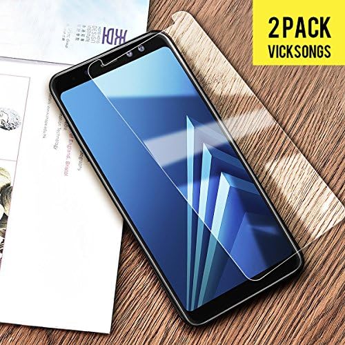 Galaxy A8 2018 Screen Protector,Vicksongs Tempered Glass Screen Protector 9H Anti-Scratch HD Screen Protection Film for Samsung Galaxy A8 -2 Pack