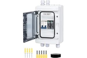 DIHOOL Protection contre les surtensions PV DC,Disjoncteur,Protection contre la foudre,Disjoncteur 500 VDC,2 broches,40 A,20-40 KA,Protection solaire contre la tension pour photovoltaïque IP65,Étanche