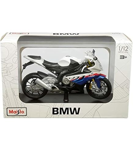 Modèle Réduit Moto BMW S1000RR 1:18 - Métal Die-cast, Environ 12cm, Avec Support, Neuve En Boîte - 10