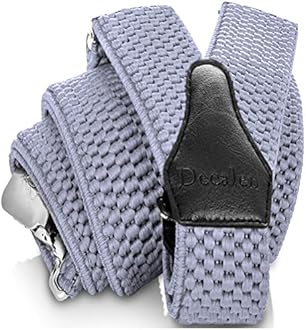 DecalenMens Braces with Very Strong Clips Heavy Duty Suspenders One Size Fits All Wide Adjustable and Elastic Y Style