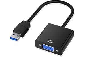 AZUXREZA USB zu VGA Adapter,USB 3.0/2.0 zu VGA Adapter Konverter,HD 1080P Video Grafikkabel Konverter für PC, Laptop HDTV TV kompatibel mit Windows XP/7/8/8.1/10(NOT Für Vista, Linux, Chrome)